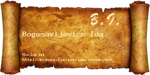 Bogosavljevics Ida névjegykártya